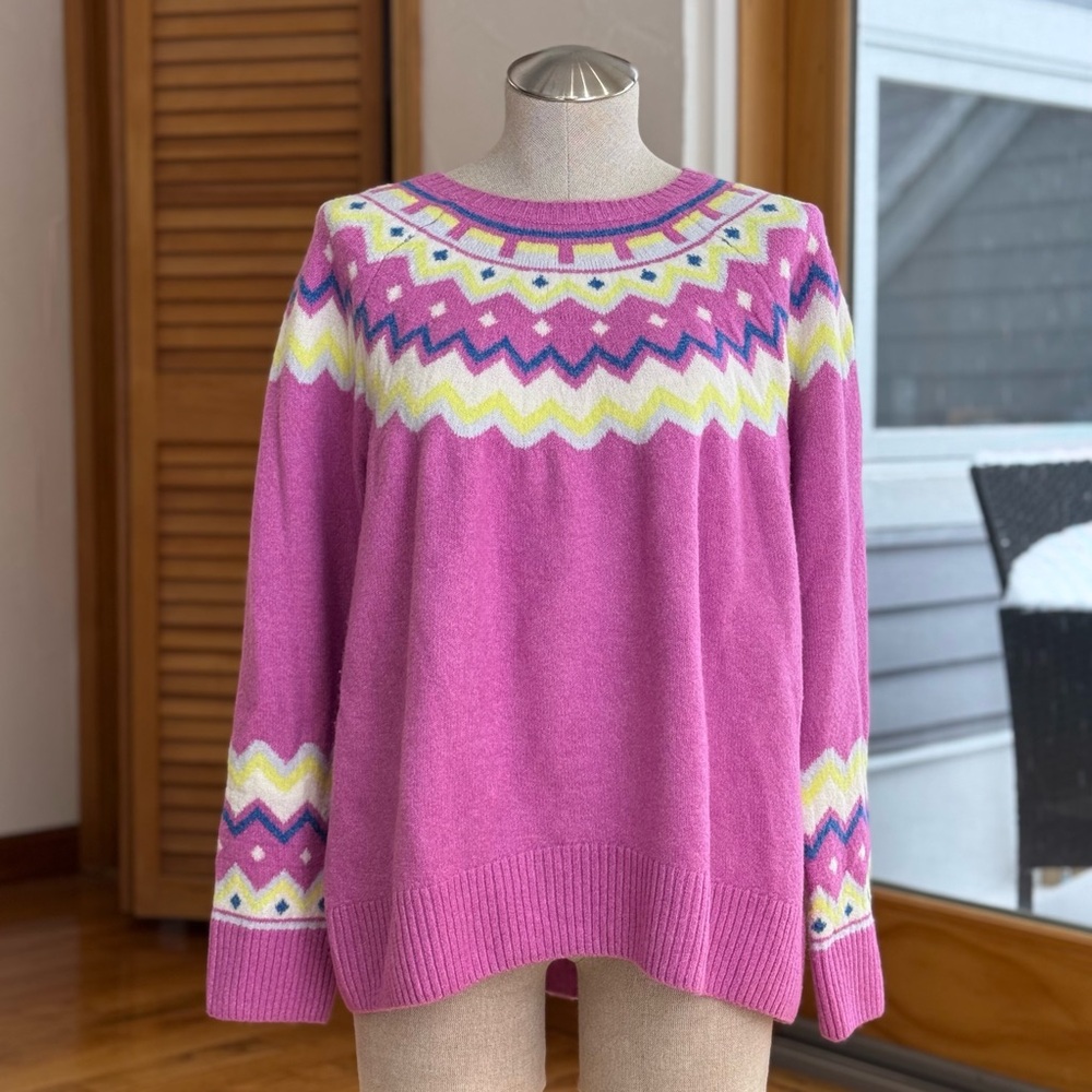 Vince Camuto Fair Isle Sweater in Pink